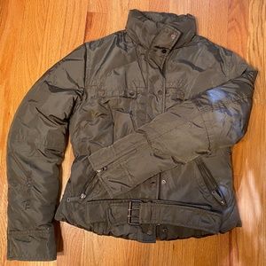 warm millitary green jacket; Size 4 USA